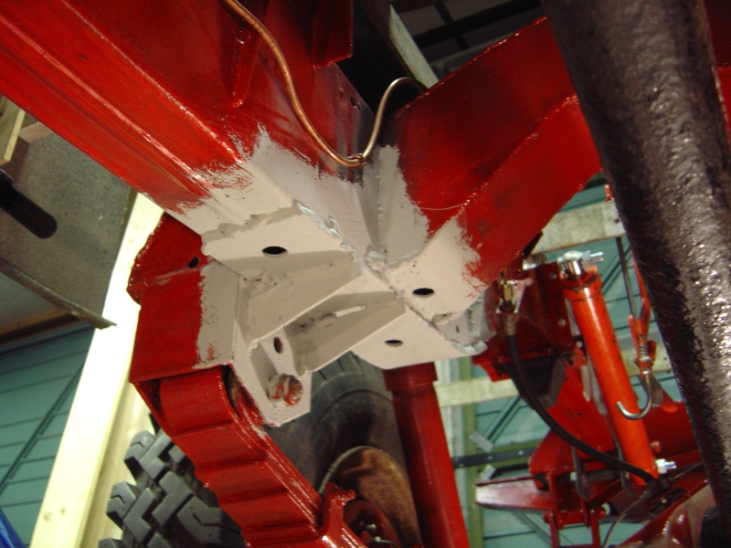 View of rear chassis repair